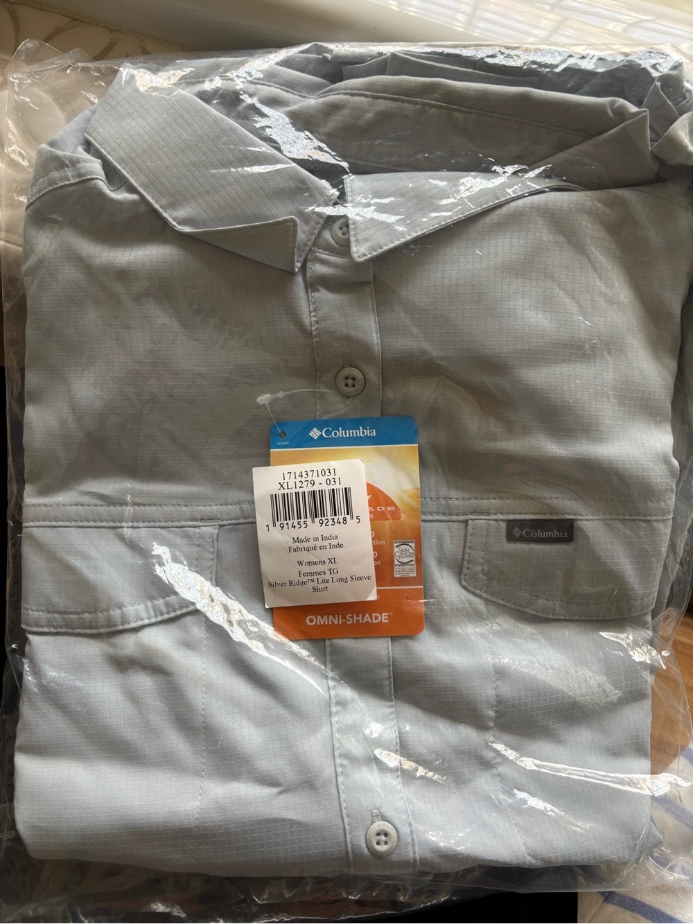 Columbia Omni-Shade Women's Silver Ridge Utility Long Sleeve Shirt XL Silver